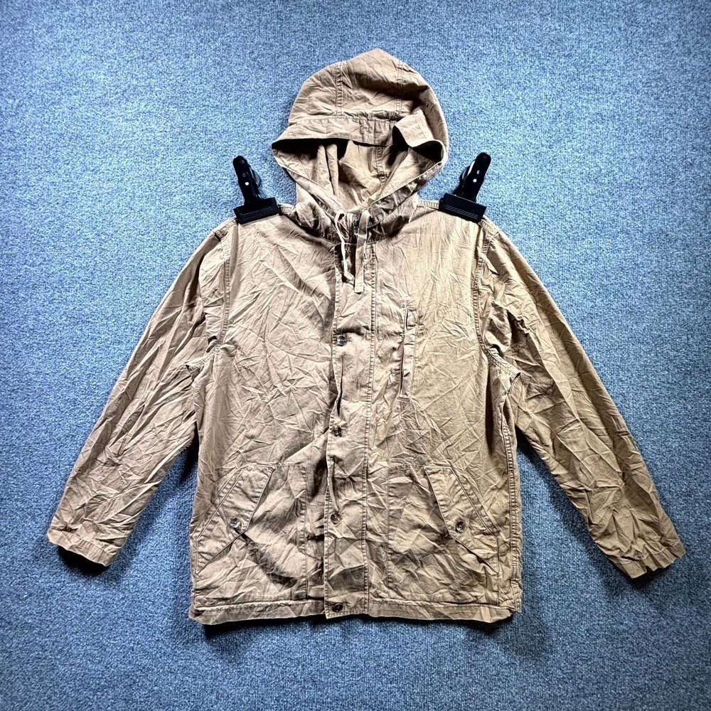 Gap Jacket Men's 2XL Brown 100% Cotton Full Zip Hooded Utility Gorpcore Outdoor